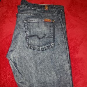 7 For All Mankind Womens 30 Blue Denim Flare Jeans